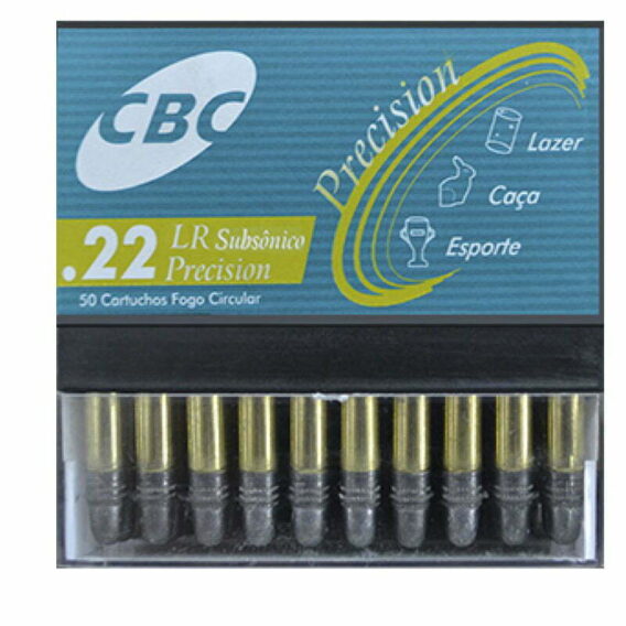 Munição CBC 22 LR Subsonico Precision CHOG 40GR Munição CBC 22 LR Subsonico Precision CHOG 40GR