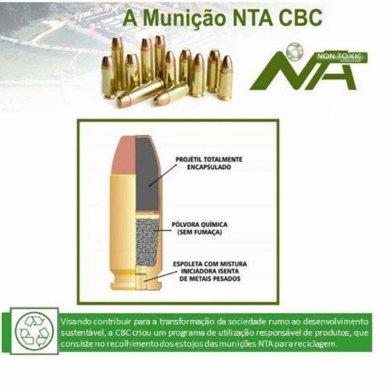 Munição CBC 380 AUTO EOOG 95GR NTA CXT C3 Munição CBC 380 AUTO EOOG 95GR NTA CXT C
