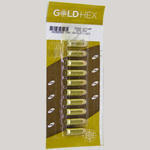 Munição CBC 380 AUTO+P EXPO Gold Hex 85GR Munição CBC 380 AUTO+P EXPO Gold Hex 85GR