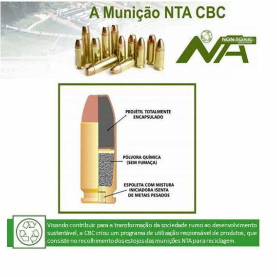 Munição CBC 9MMLUGER EOOG 124GR NTA CXT C 3 Munição CBC 9MMLUGER EOOG 124GR NTA CXT C