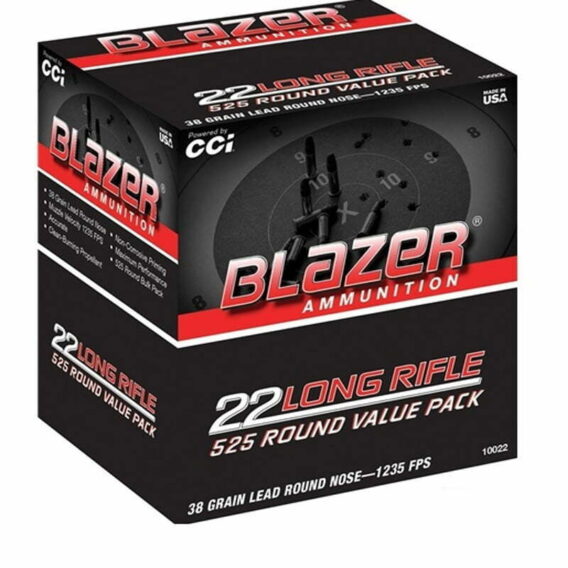 Munição CCI 17HMR TNT HP 17 Grains – Cx 50 Munição CCI Blazer Cal .22 LR 38GR LRN Cx 525