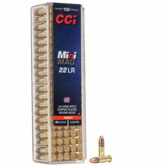 Munição CCI 22LR Mini Mag RN 40 Grains – Cx 100 Munição CCI 22LR Mini Mag RN 40 Grains – Cx 100