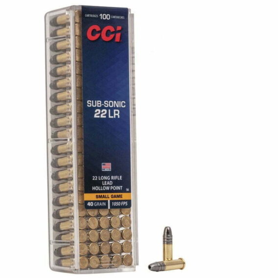 Munição CCI 22LR Subsonica HP 40GR – CX100 Munição CCI 22LR Subsonica HP 40GR – CX100