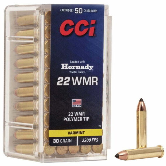 Munição CCI 22WMR MAGUM V-MAX POLYMER TIP 30GR – CX50 Munição CCI 22WMR MAGUM V-MAX POLYMER TIP 30GR – CX50
