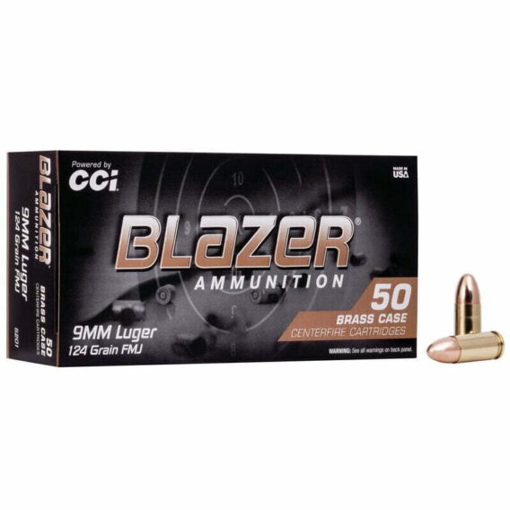 Munição CCI BLASER 9mm LUGER FMJ 124 Grains – Cx 50 Munição CCI BLASER 9mm LUGER FMJ 124 Grains – Cx 50
