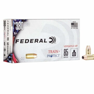 Munição FEDERAL Train + Protect 380 AUTO VHP 85 Grains – Cx 50