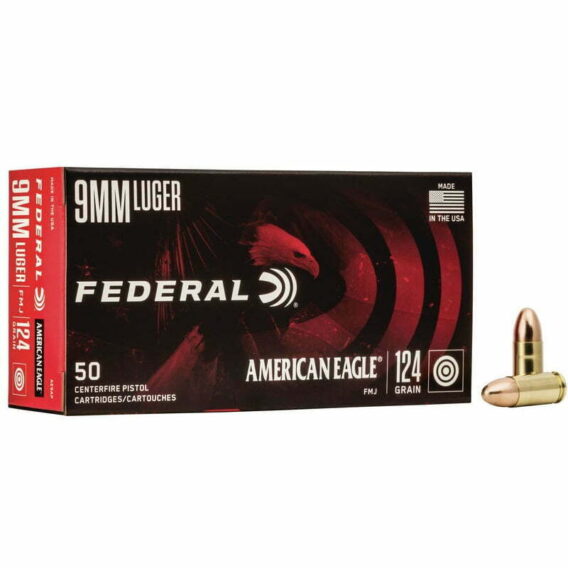 Munição Federal 9MM LUGER FMJ AMERICAN EAGLE 124 GR – CX 50 Munição Federal 9MM LUGER FMJ AMERICAN EAGLE 124 GR – CX 50