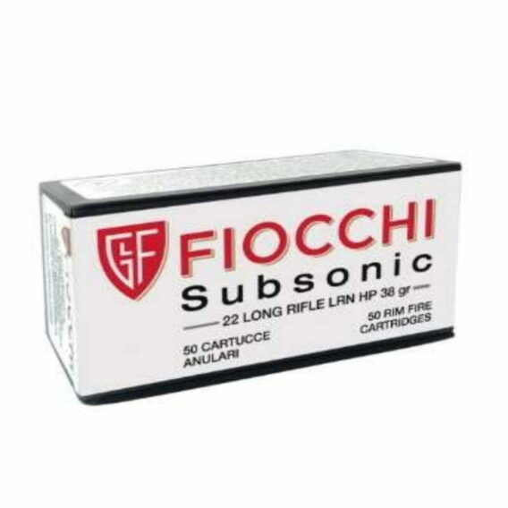 Munição Fiocchi 22 LR Subsonic 38gr – Cx 50 Munição Fiocchi 22 LR Subsonic 38gr – Cx 50