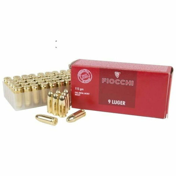 Munição Fiocchi 9MM LUGER 115gr FMJ – Cx 50 Munição Fiocchi 9MM LUGER 115gr FMJ – Cx 50
