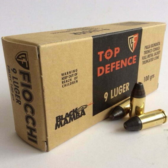 Munição Fiocchi 9mm FMJTC BLACK MAMBA 100gr – Cx 50 Munição Fiocchi 9mm FMJTC BLACK MAMBA 100gr – Cx 50