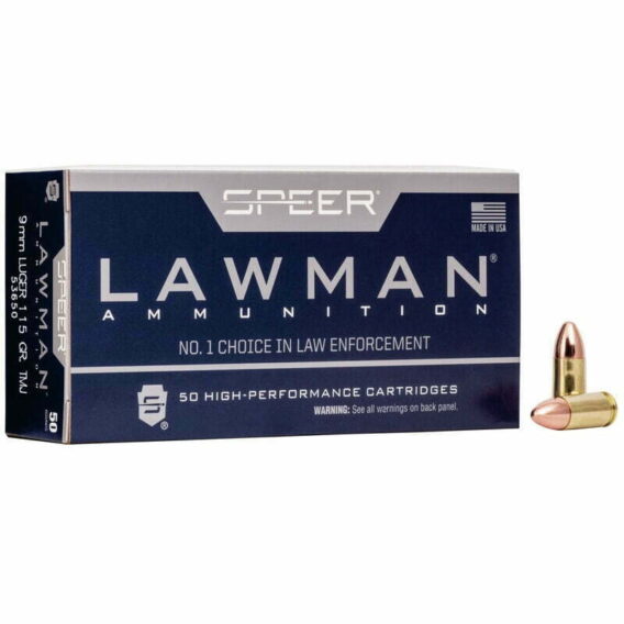 Munição SPEER LAWMAN 9mm LUGER TMJ 115 Grains – Cx 50 Munição SPEER LAWMAN 9mm LUGER TMJ 115 Grains – Cx 50