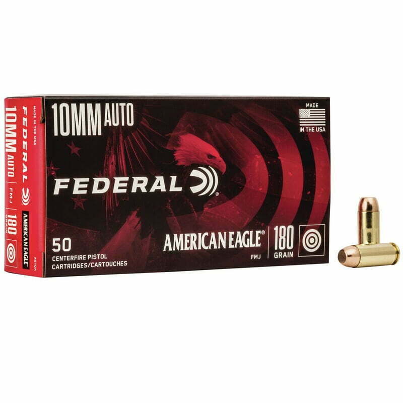 Munição FEDERAL AMERICAN EAGLE 10MM AUTO FMJ PP 180 Grains – Cx 50