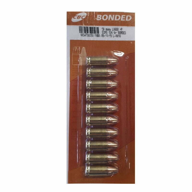 Munição CBC 9MM LGR EXPO +P 124GR BONDED