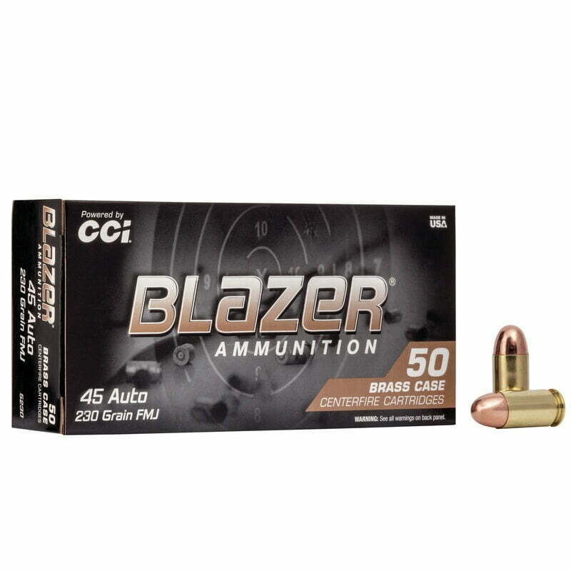Munição CCI BLASER .45 AUTO FMJ 230 Grains – Cx 50
